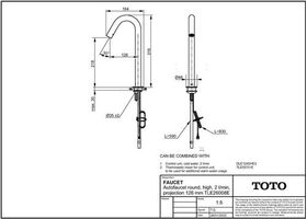 TOTO Automatikarmaturenauslauf rund hoch 2 l/min Ausladung 126mm chrom