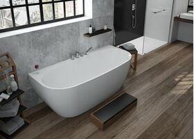 Hoesch Vorwand-Badewanne iSENSI 1600x750x450mm m Überlaufbefüllung we we