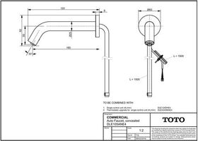 TOTO Automatik-Armaturenauslauf Unterputz Ausladung 180mm 4 l/min chrom