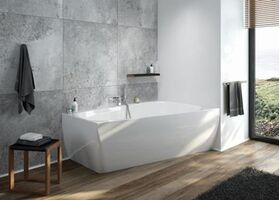 Hoesch Trapez-Badewanne iSENSI 1700x1000x450mm, rechts weiß