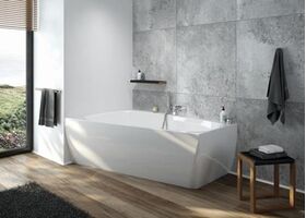 Hoesch Trapez-Badewanne iSENSI 1800x1200x450mm, links weiß