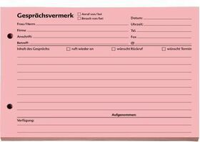 SoldanPlus Gesprächsvermerk 1201400 DIN A5 quer 100Blatt rot