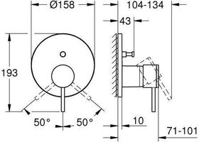 Grohe Einhand-Wannenbatterie ATRIO FMS zu 35604 supersteel