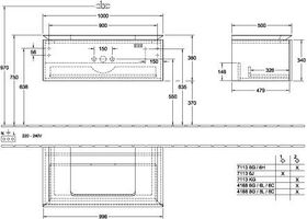 V&B Waschtischunterschrank LEGATO 1000x380x500mm m Be Glossy White