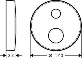 Verlängerungsrosette AXOR rund, 2-Loch stainless steel optic