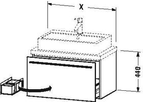 Duravit Konsolenunterschrank X-LARGE 440x600x478mm weiß hochglanz lackiert