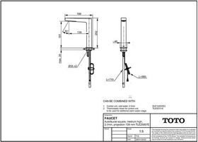 TOTO Automatikarmaturenauslauf eckig, 2 l/min, Ausladung 139mm chrom