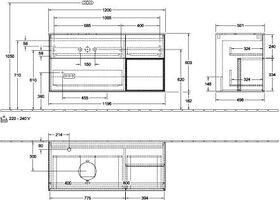 V&B Waschtischunterschrank FINION 1200x603x501mm Regal glos. wh glos. wh