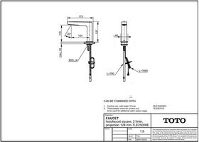 TOTO Automatikarmaturenauslauf eckig, 2 l/min, Ausladung 124mm chrom