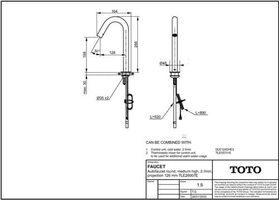 TOTO Automatikarmaturenauslauf rund, 2 l/min, Ausladung 126mm chrom