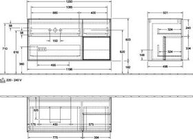 V&B Waschtischunterschrank FINION 1200x603x501mm Regalele. go ma glos. wh