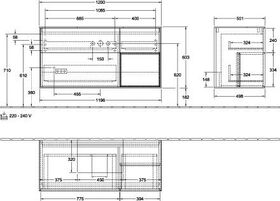 V&B Waschtischunterschrank FINION 1200x603x501mm Regal glos. wh glos. wh