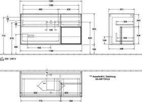 V&B Waschtischunterschrank FINION 1200x603x501mm Regalele. go ma bl Matt