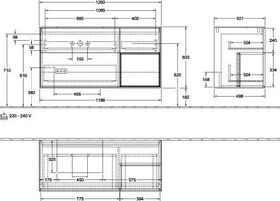 V&B Waschtischunterschrank FINION 1200x603x501mm Regalele. go ma wh Matt