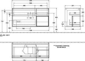 V&B Waschtischunterschrank FINION 1200x603x501mm Regal anthr. ma glos. wh