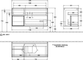 V&B Waschtischunterschrank FINION 1200x603x501mm Regalele. bl ma anthr. ma