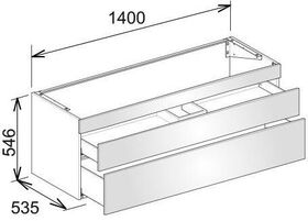 Keuco Waschtischunterbau EDITION 400 1400x546x535mm we hgl we hgl