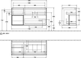 V&B Waschtischunterschrank FINION 1200x603x501mm Regalele. Gold Matt Peony