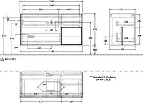 V&B Waschtischunterschrank FINION 1200x603x501mm Regal anthr. ma anthr. ma