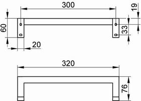 Keuco Haltegriff EDITION 90 SQUARE vc Breite 320mm