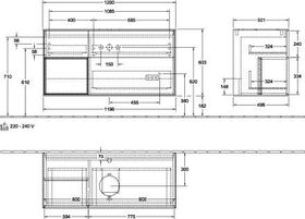 V&B Waschtischunterschrank FINION 1200x603x501mm Regal glos. wh glos. wh