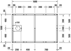 Duravit Fußgestell für Duschwanne Tempano 1600x1000mm