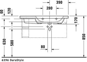 Duravit Möbelwaschtisch DURASTYLE Be re m ÜL HLB 1000x480mm o HL weiß WG