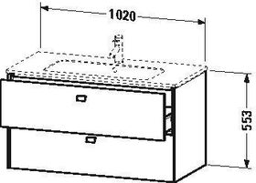 Duravit Waschtischunterbau BRIOSO Griffe Frontfarbe 553x1020x479mm grap ma