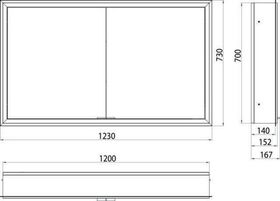 Emco LED-Lichtspiegelschrank PRIME UP 1200x730mm 2-tü m LP alu/spiegel