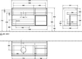 V&B Waschtischunterschrank FINION 1200x603x501mm Regal glos. wh glos. wh