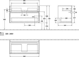 V&B Waschtischunterschrank COLLARO 954x546x444mm Glossy White