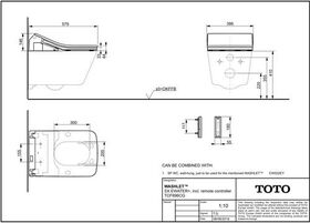 TOTO SX Washlet Dusch-WC ewater+ für SP Wand-WC CW552ERY we