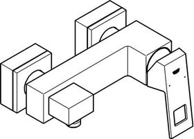 Grohe Einhand-Brausebatterie EUROCUBE 1/2Zoll ha graph gebü