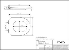 TOTO CF WC-Sitzring durchgeh. Edelstahl-Scharnierwelle we