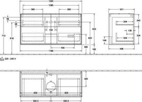 V&B Waschtischunterschrank FINION 1200x603x501mm Abdpl Glas w ma glos. w