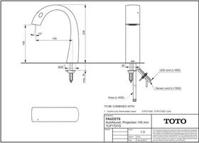 TOTO Automatik-Armaturenauslauf Ausladung 145mm, 3 l/min chrom