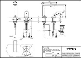 TOTO ZL 2-Loch Waschtisch-Einhandmischer Ausladung 144mm, Höhe 174mm chrom