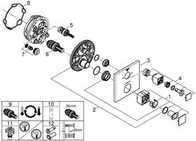 Grohe Thermo-Wannenbatt. GROHTHERM CUBE eckig m 2-Wege-Umstellung chr