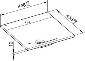 Keuco Keramik-Waschtisch EDITION 11 438x12x438mm m 1L-Boh we