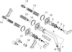 3-Loch Waschtischarmatur AXOR CITTERIO M DN 15 UP m Hebelgr u Ros. m Al 226mm br