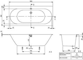 V&B Whirlpoolsystem 2.0 OBERON m BW R-eck 180x80 Tech. Pos 2 we