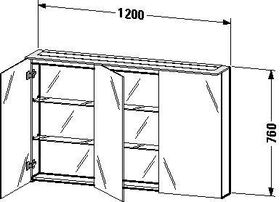 Duravit Spiegelschrank X-LARGE 138x1200x760mm betongrau matt