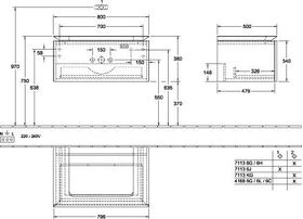 V&B Waschtischunterschrank LEGATO 800x380x500mm Glossy White