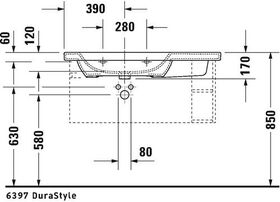 Duravit Möbelwaschtisch DURASTYLE Be li m ÜL HLB 1000x480mm 1 HL weiß