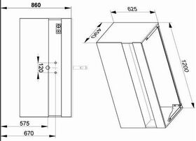 Keuco Waschtischunterbau STAGELINE 1200x625x490mm vulkanit