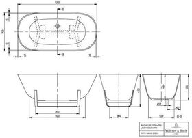 V&B Freistehwanne SOLO ANTHEUS 1550x750mm grey