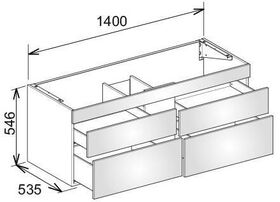 Keuco Waschtischunterbau EDITION 400 1400x546x535mm we/we