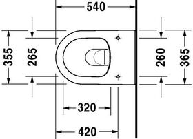 Duravit Wand-WC DARLING NEW RIMLESS tief, 370x540mm weiß