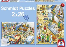 Puzzles Baggern & Bauen 2x26 Teile, 1St.