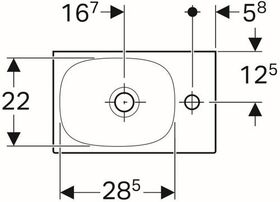 Geberit Handwaschbecken ACANTO 400x250mm m HL re o ÜL weiß KeraTect